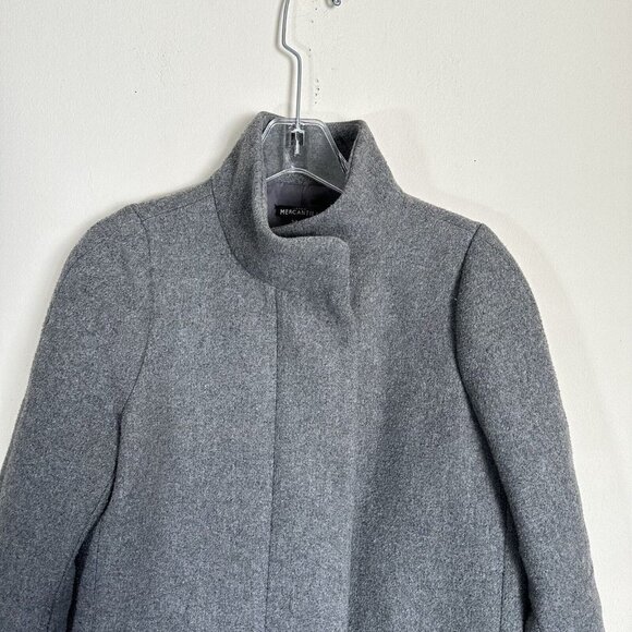J Crew Mercantile Size 2 Gray City Coat Jacket Wool Blend Zip Pockets - Picture 4 of 8